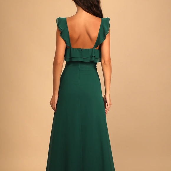 Lulus Adoring Glances Green Ruffled Maxi Dress - Picture 3 of 4